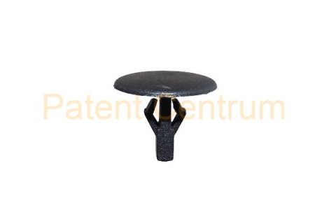 06-042  MAZDA gumiszegély rögzítő patent Furat: 5 mm Hossz: 10,5 mm Fej átmérő: 14 mm Szín: fekete.   Gyári cikkszám: UB3956741